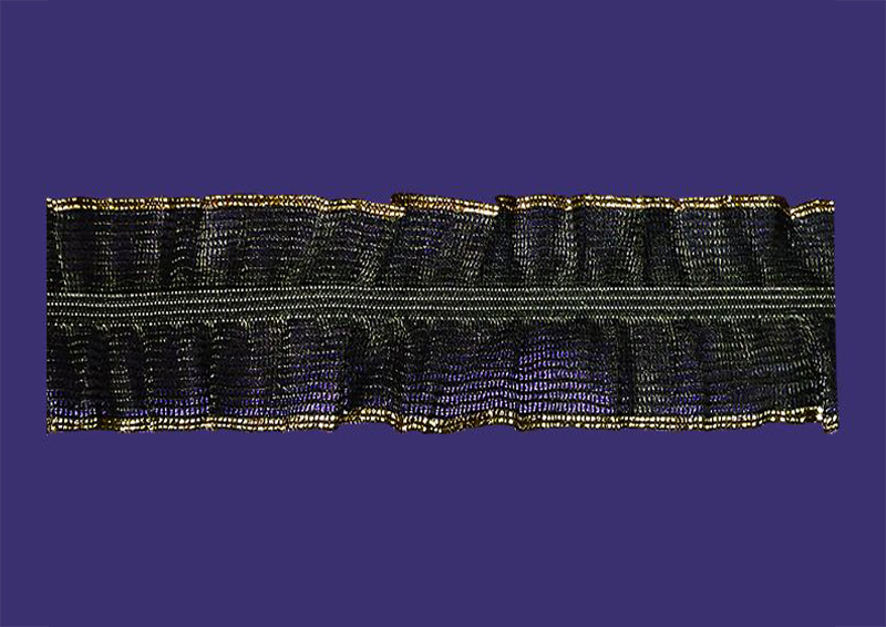 Рюш черный, золото 4 см