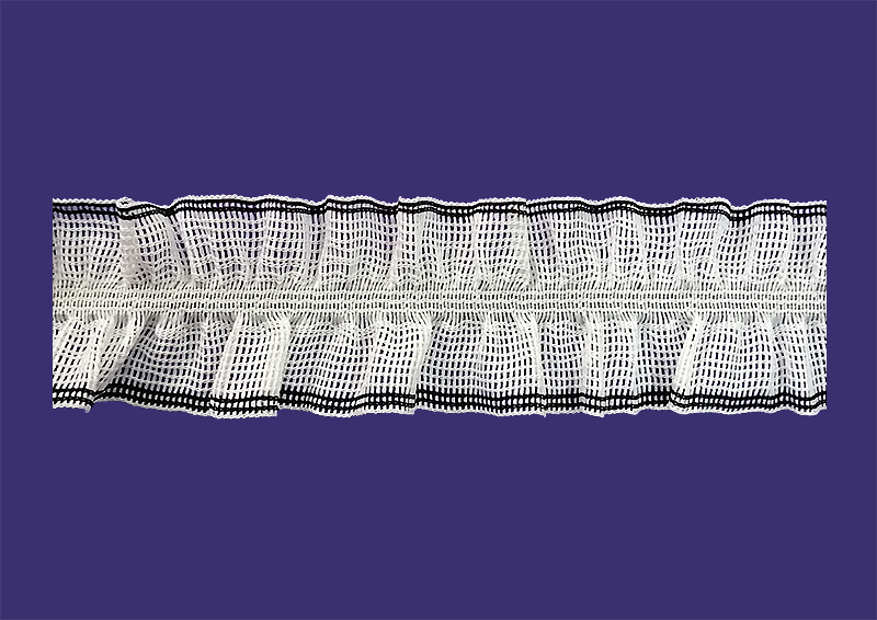 Рюш бело-черный 4 см