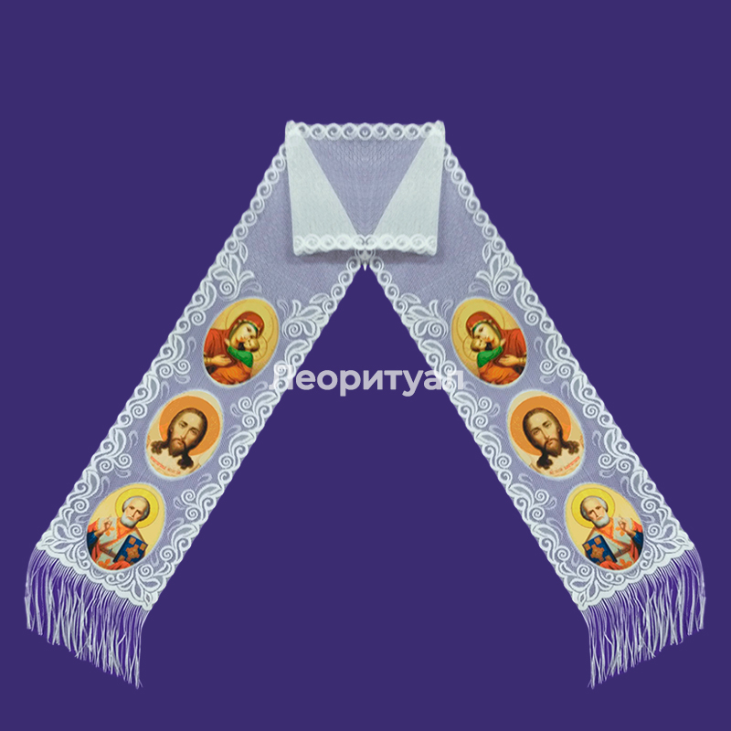 Рушник ритуальный с цветной печатью 250х25 см