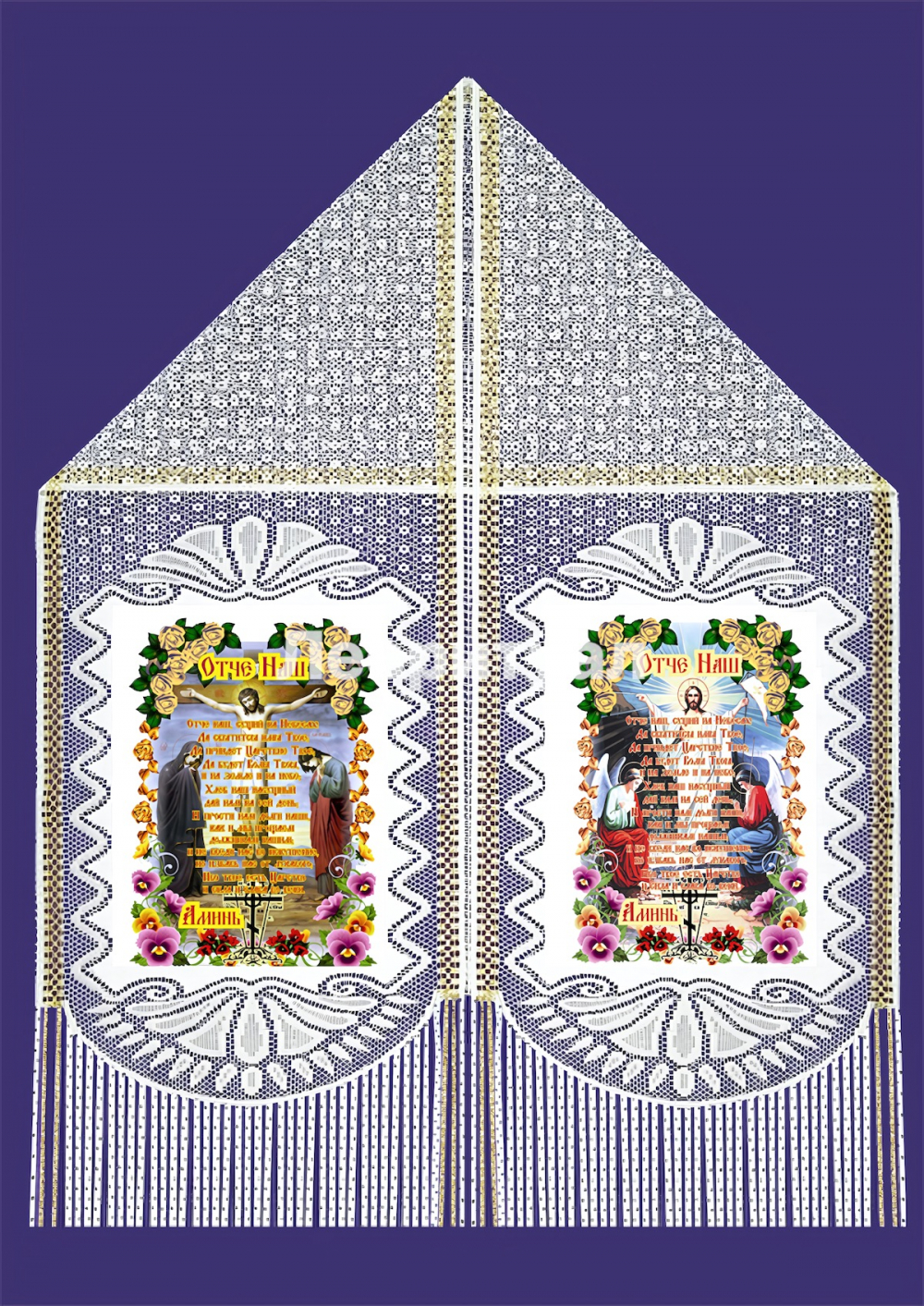 Рушник ритуальный с цветной печатью 170х32 см