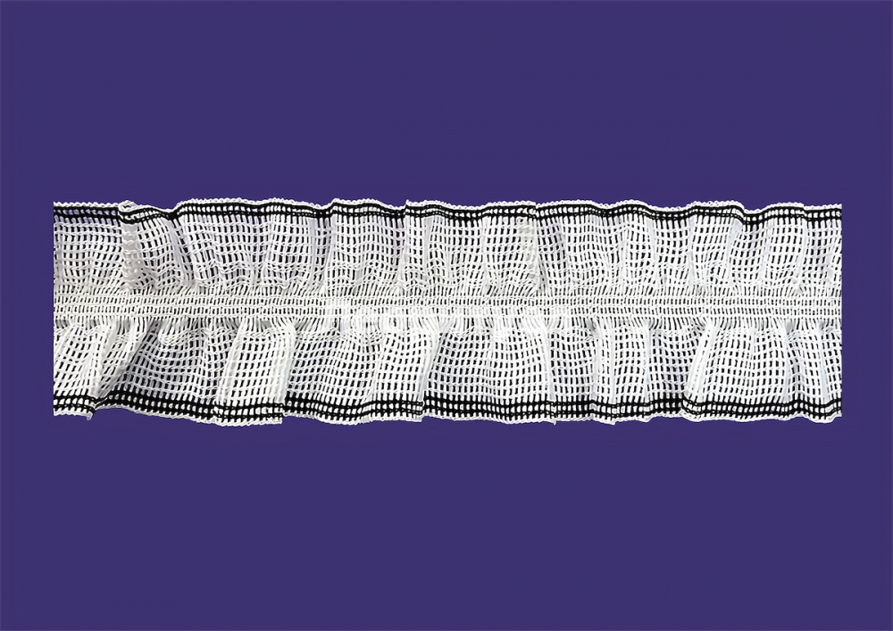 Рюш бело-черный 4 см