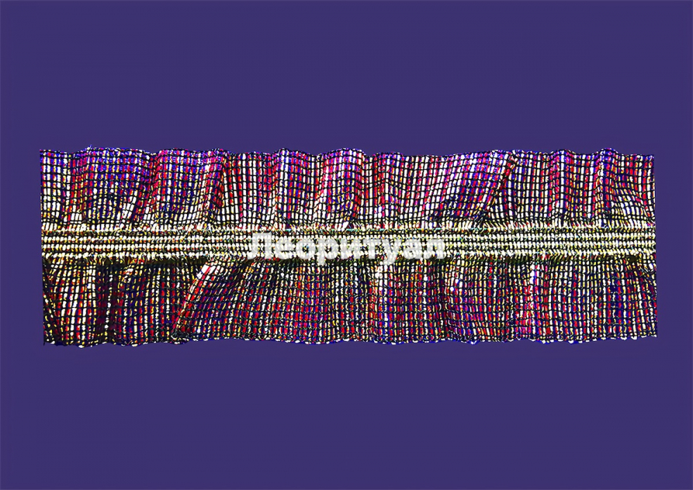 Рюш черно-красный, золото 4 см