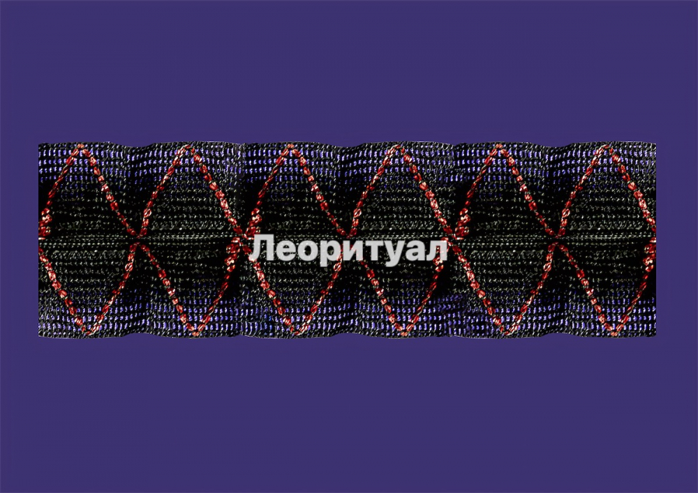 Рюш черная, красное золото (капля) 4 см