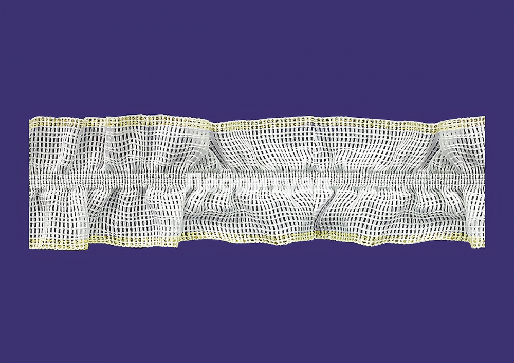 Рюш белый, золото 4 см