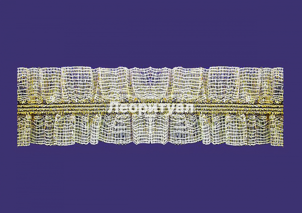 Рюш золотой на белом 4 см